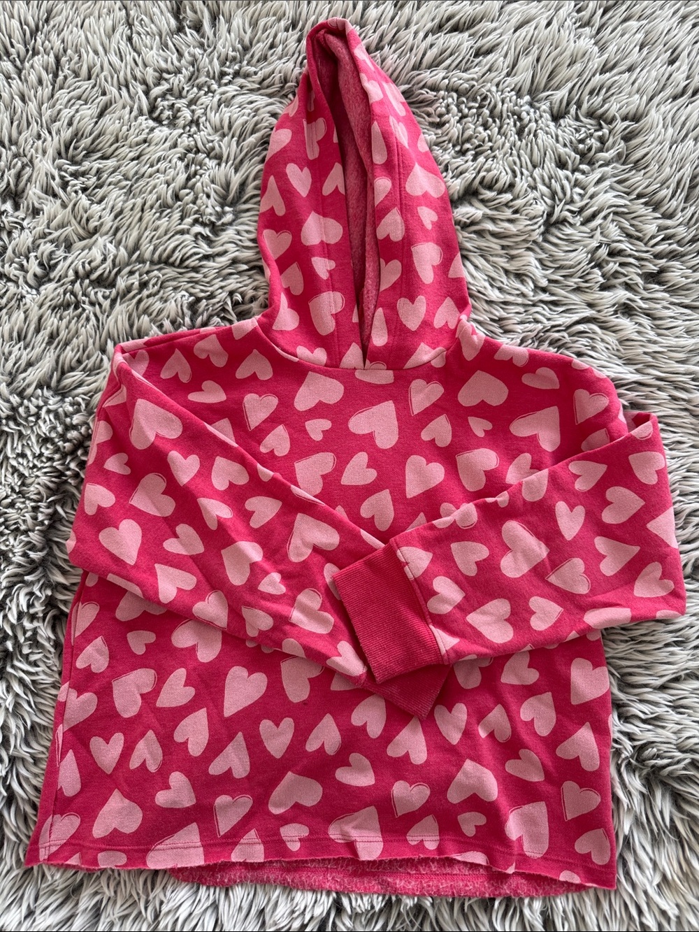 Old Navy Pink Heart Print Hoodie for Girls